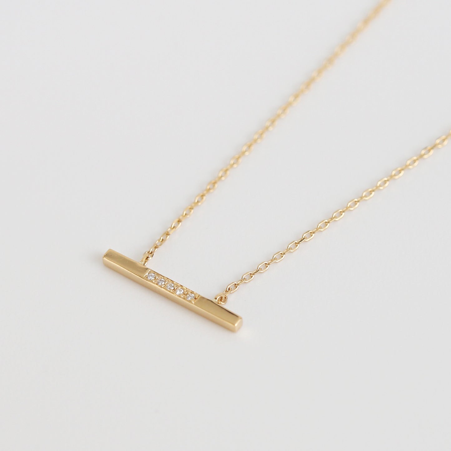 Bar / Five Diamond Necklace