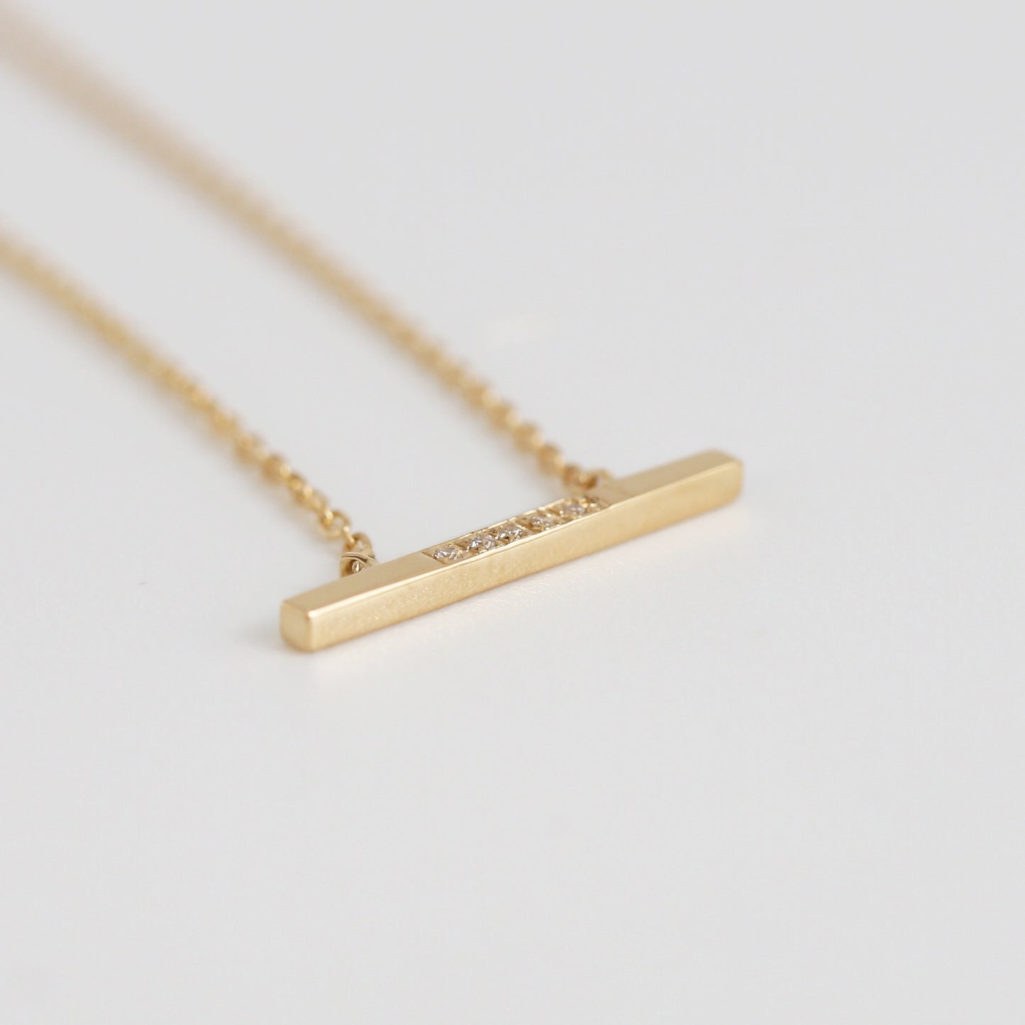 Bar / Five Diamond Necklace