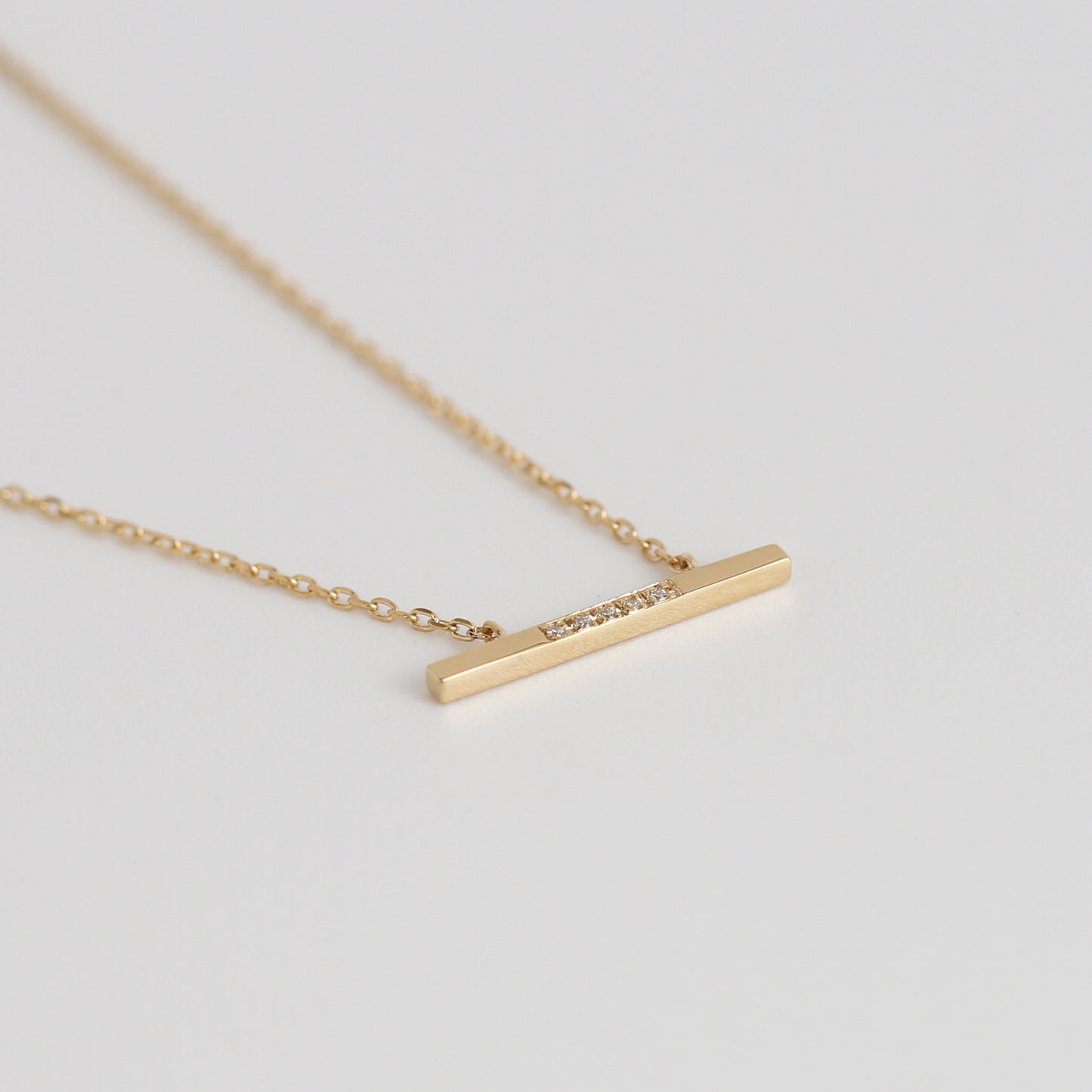 Bar / Five Diamond Necklace