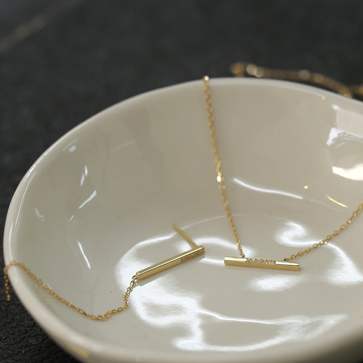 Bar / Five Diamond Necklace