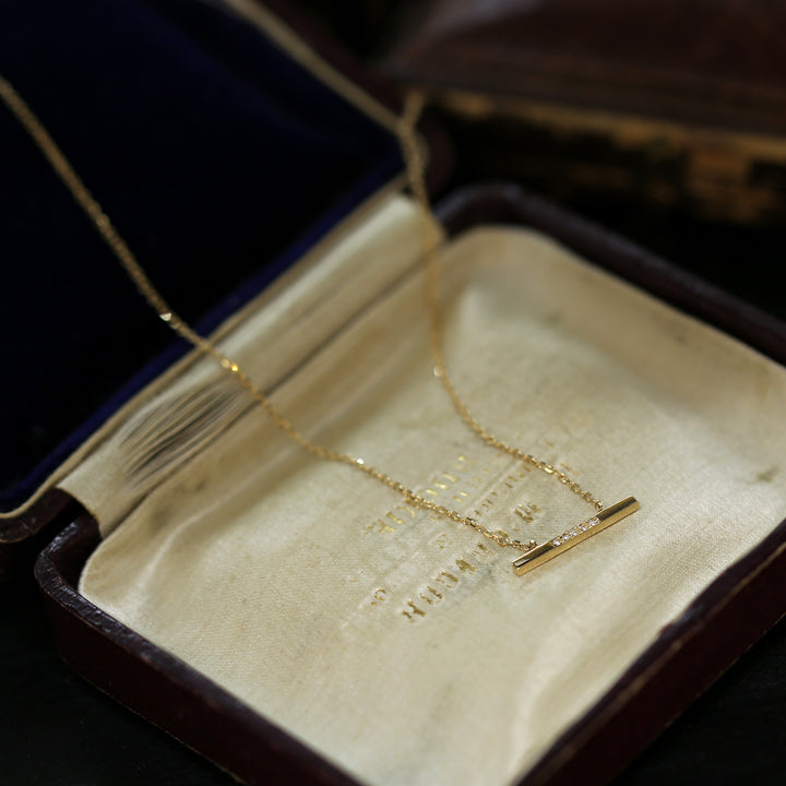 Bar / Five Diamond Necklace