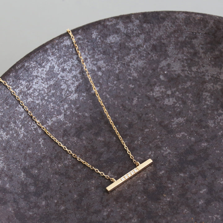 Bar / Five Diamond Necklace