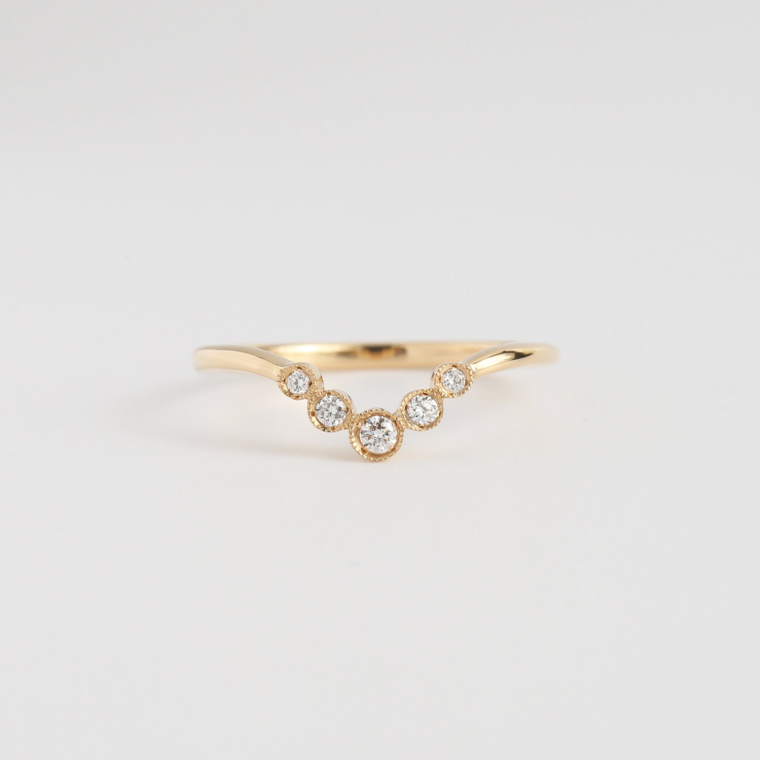 V Line Five Diamond Ring