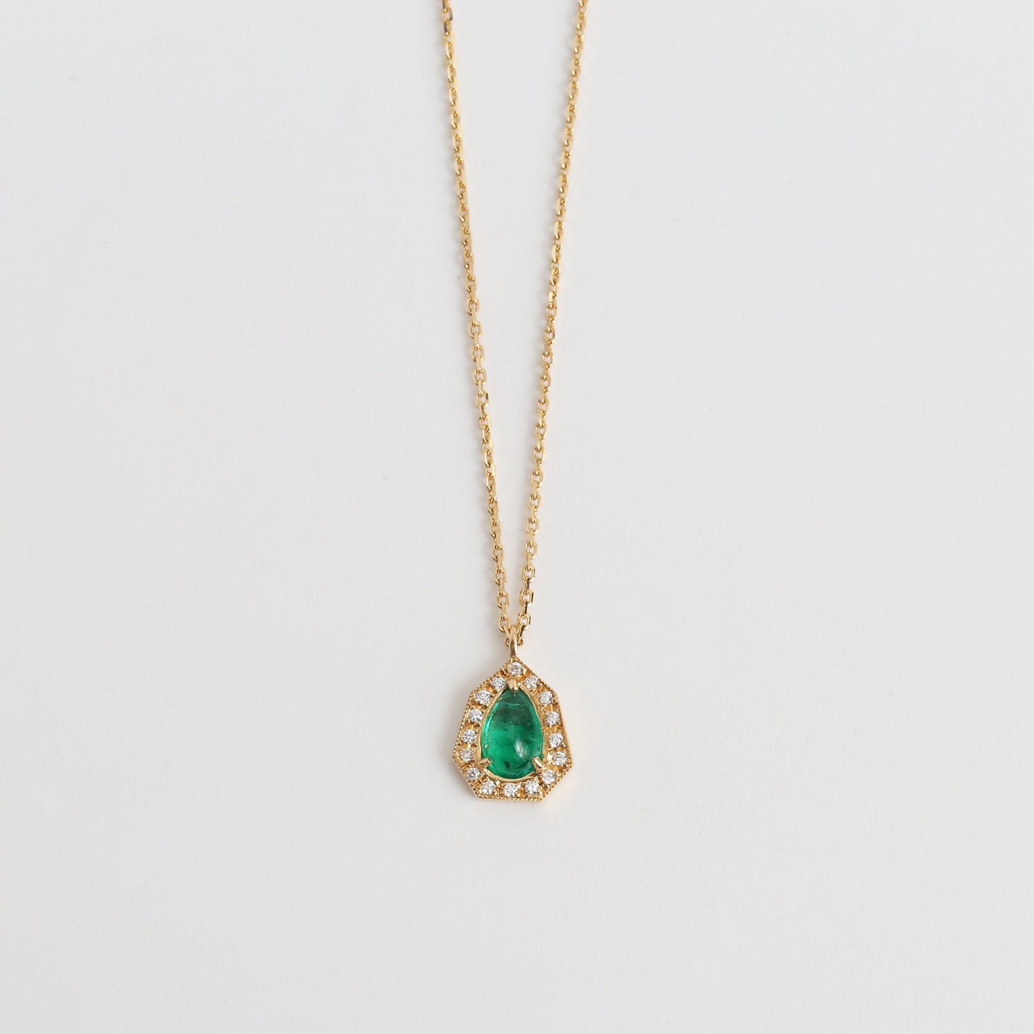 Dew Leaf Necklace Emerald