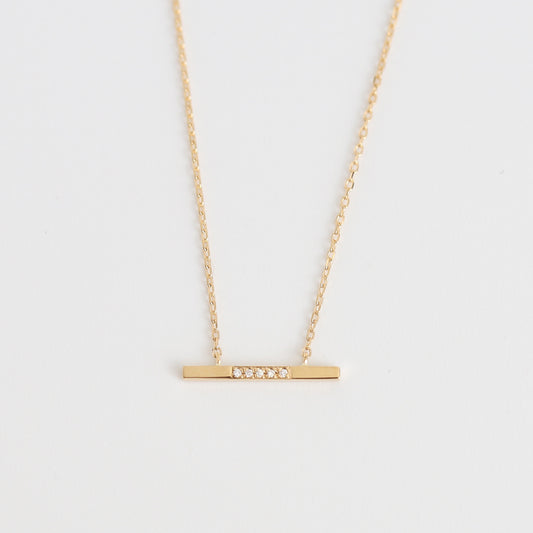 Bar / Five Diamond Necklace