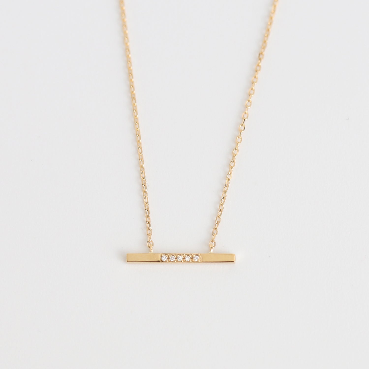 Bar / Five Diamond Necklace