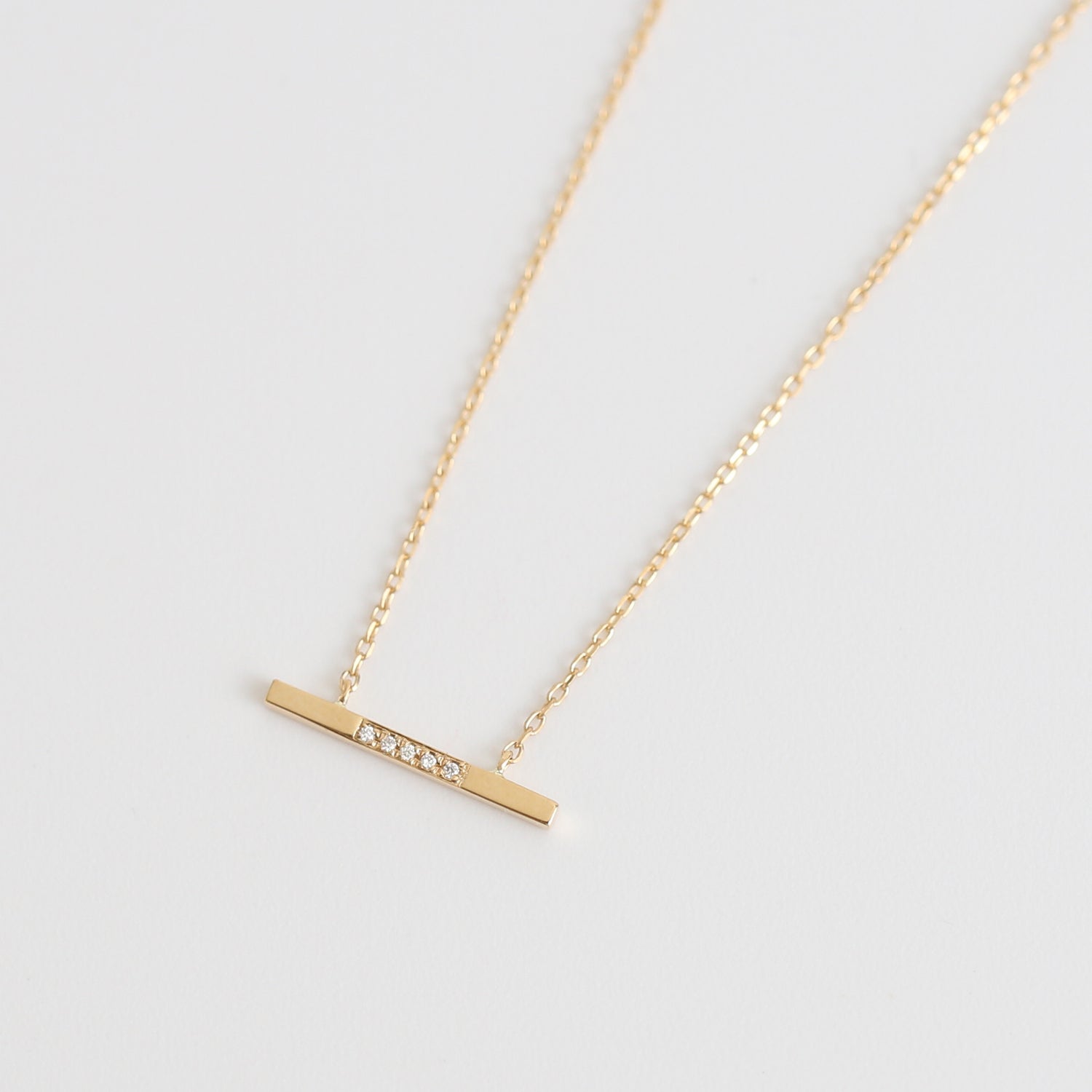 Bar / Five Diamond Necklace