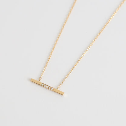 Bar / Five Diamond Necklace