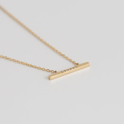Bar / Five Diamond Necklace