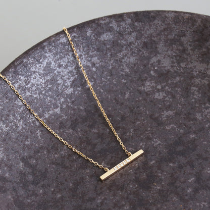Bar / Five Diamond Necklace