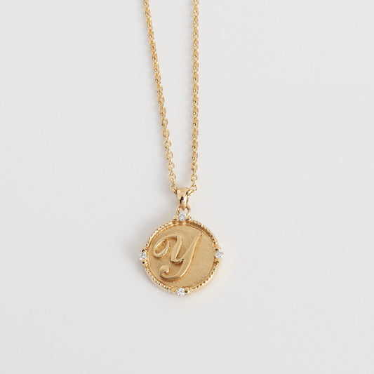 Initial Coin Necklace