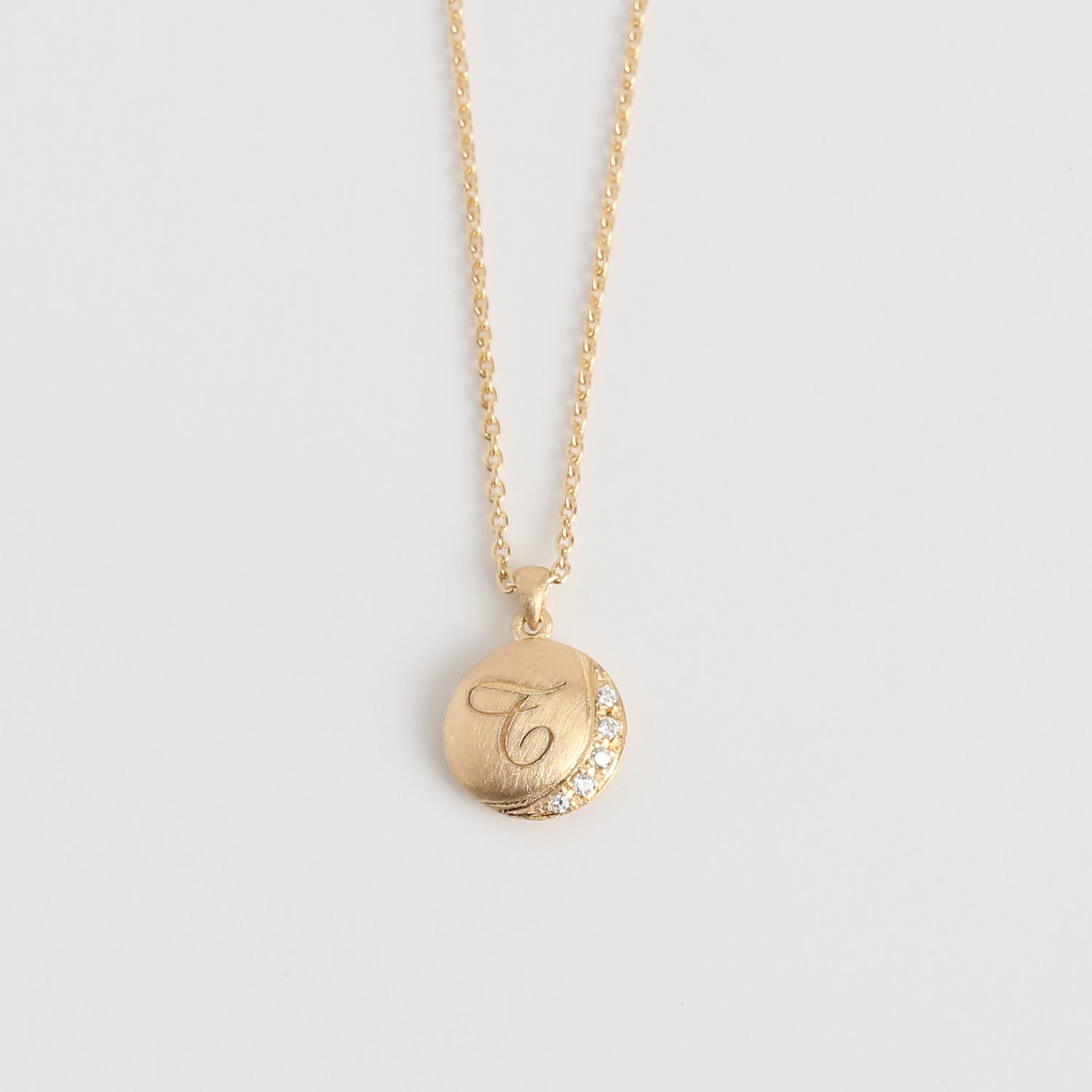 Crescent Moon Initial Necklace