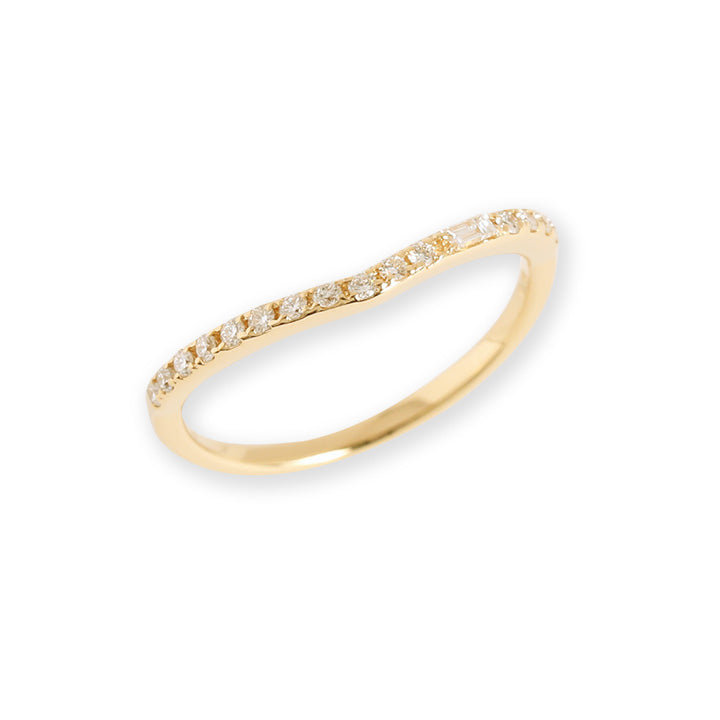 V Line Stack Baguette Ring