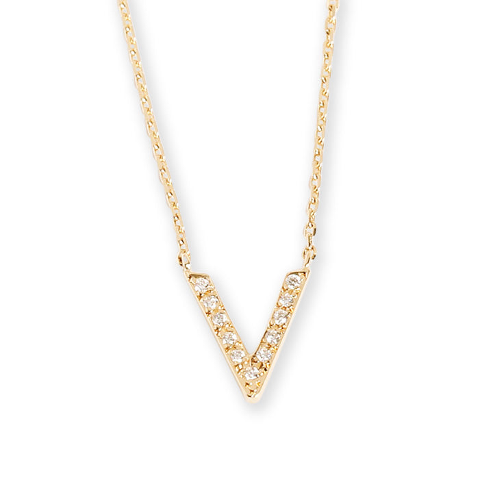 V Line Diamond Necklace / 11stone