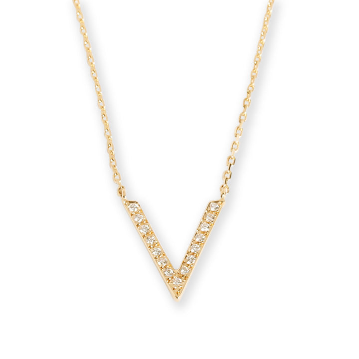 V Line Diamond Necklace / 15stone