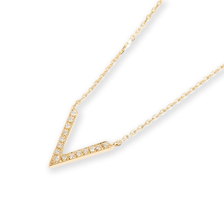 V Line Diamond Necklace / 15stone